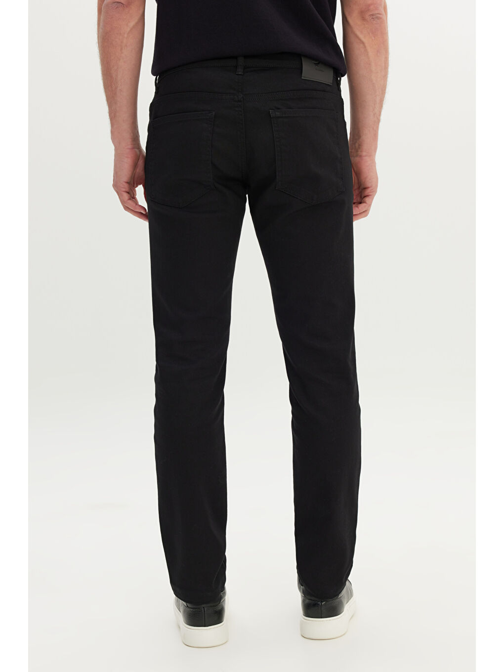 Erkek Siyah 360 Derece Her Yöne Esneyen Slim Fit Dar Kesim Diyagonal Desenli Pantolon-7