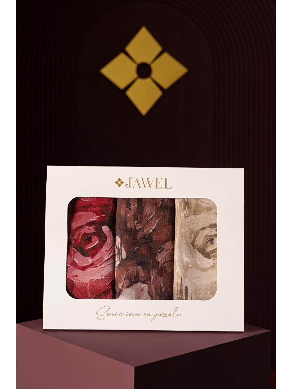 Karışık Kadın Mellas Soft Şal Paket (Bordo-Sütlü Kahve-Kahve)-1