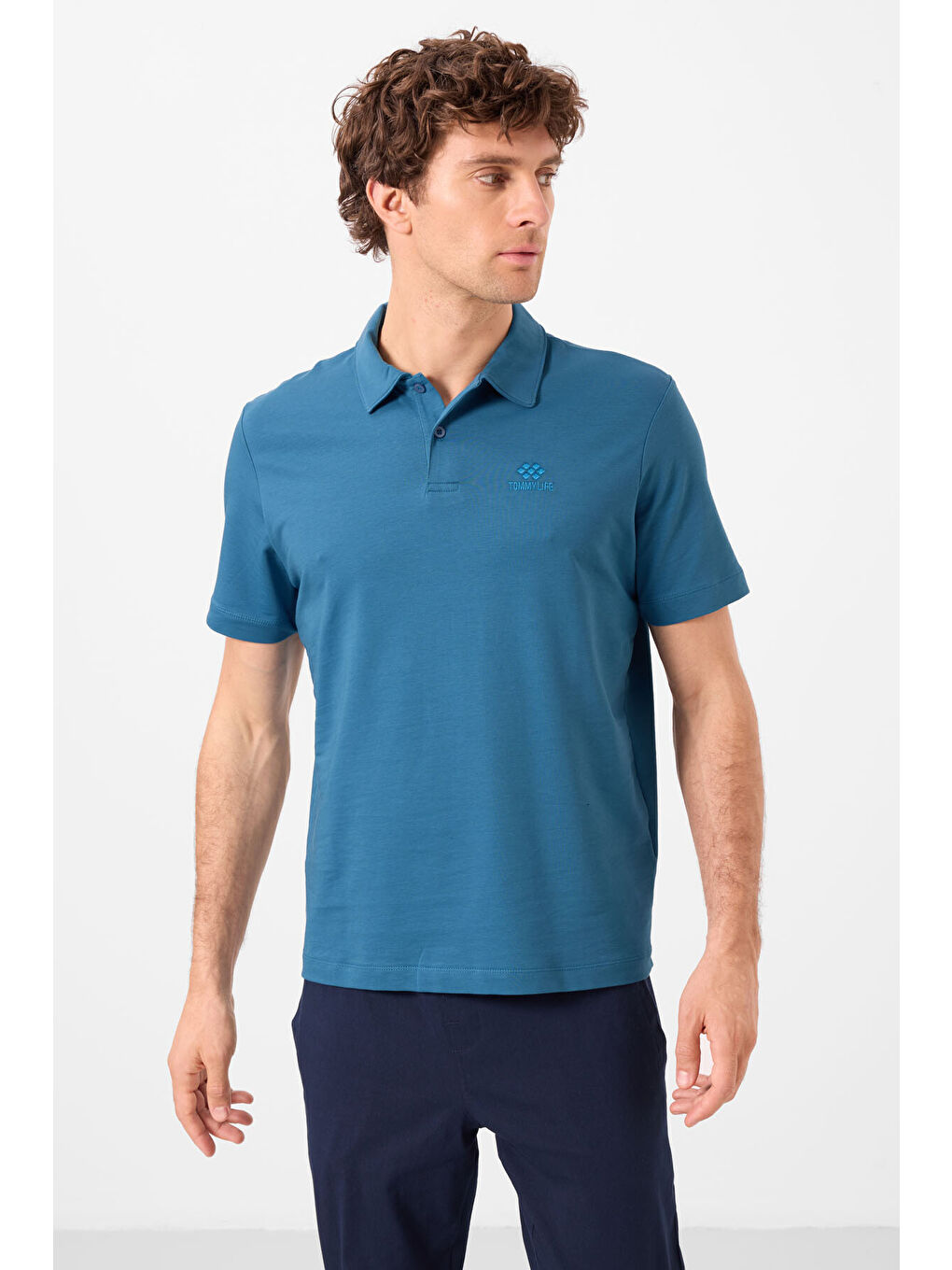 Mavi Saks Basic Logolu Standart Kalıp Triko Polo Yaka Erkek Tişört - 87748-1