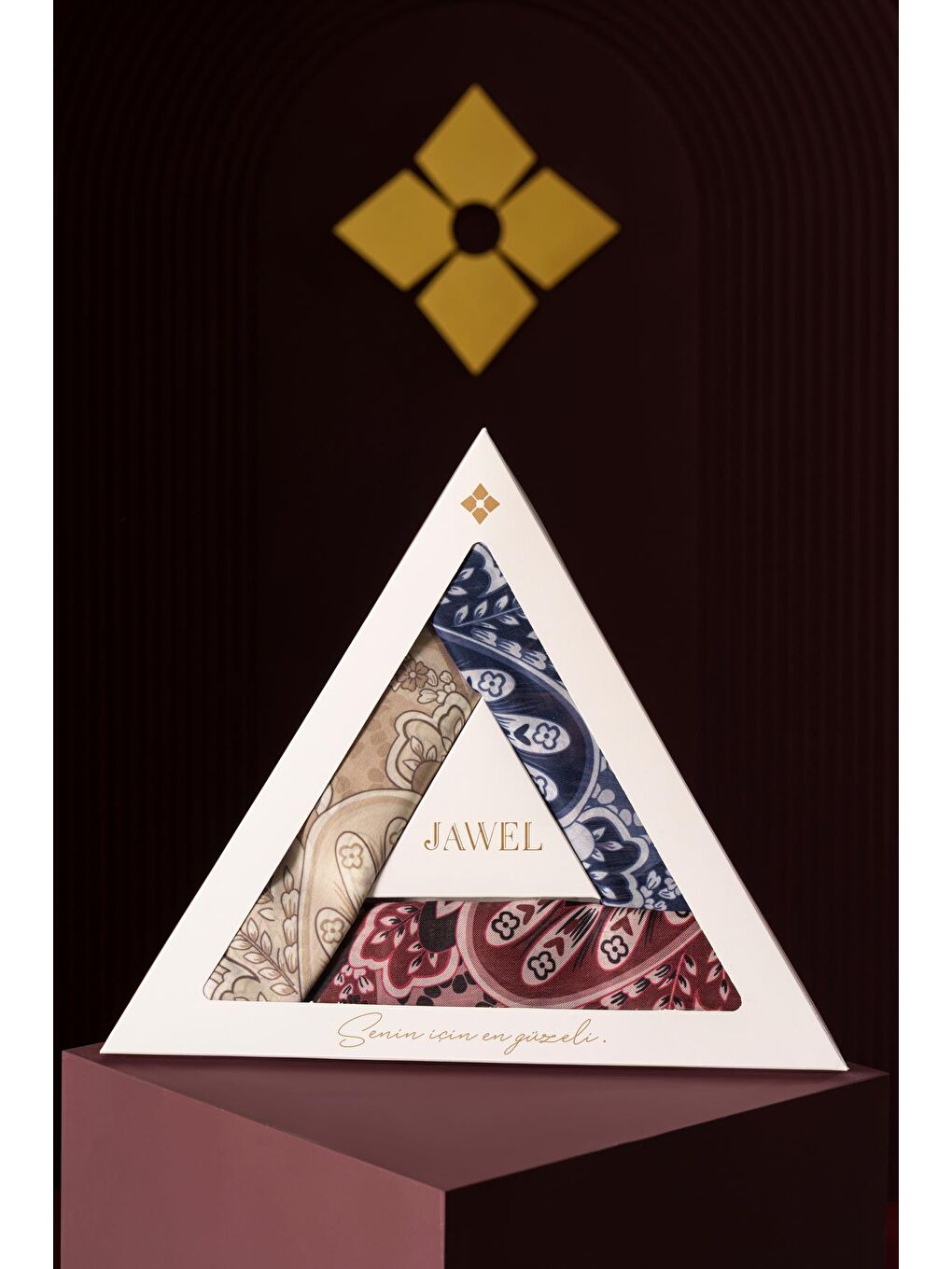 Karışık Kadın Capua Soft Eşarp Paketi (Lacivert-Bordo-Sütlü Kahve)-1