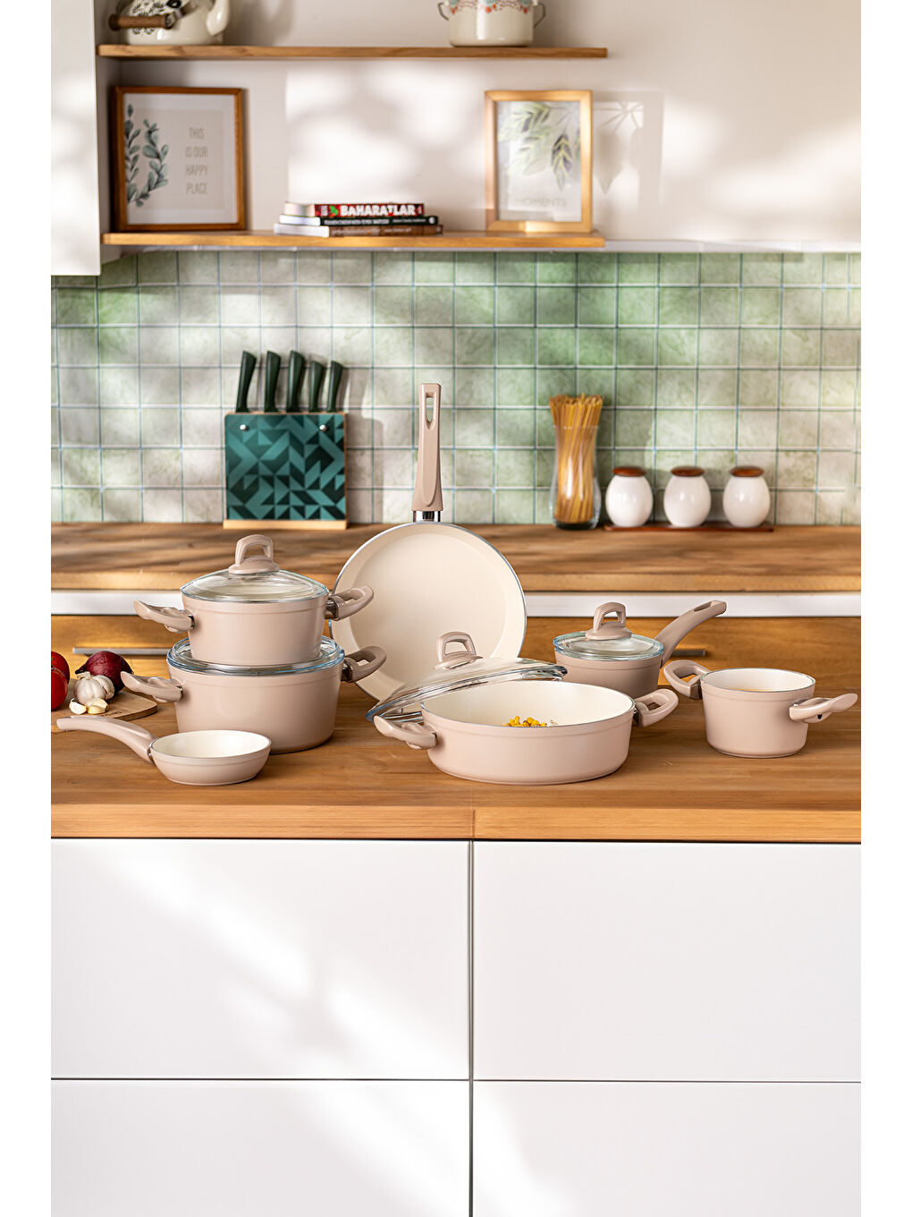 Pembe Crystal 11 Parça Tencere Seti Rosegold