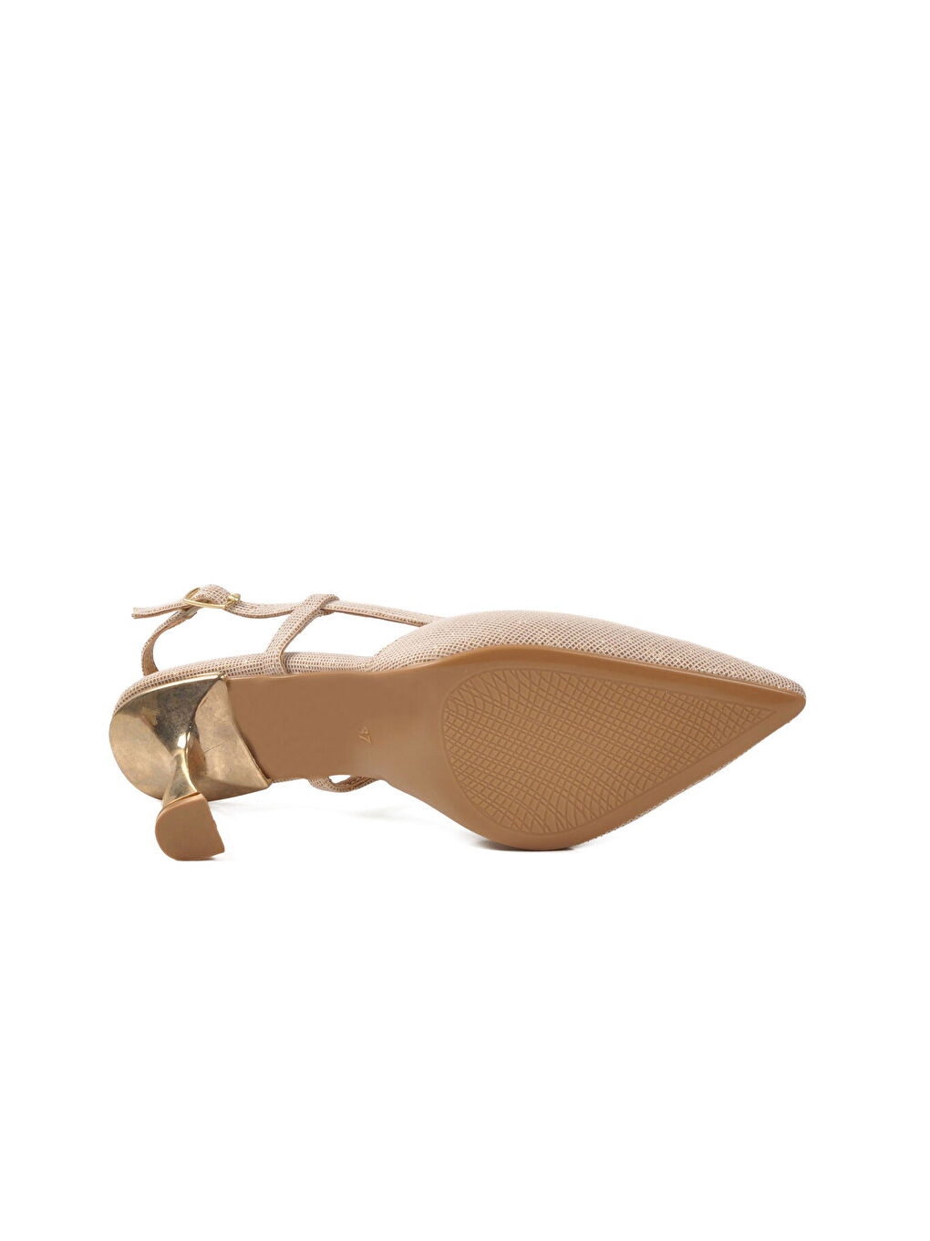 Bej Simli Kadın Davet Özel Abiye Ayakkabı 459158 Z-4