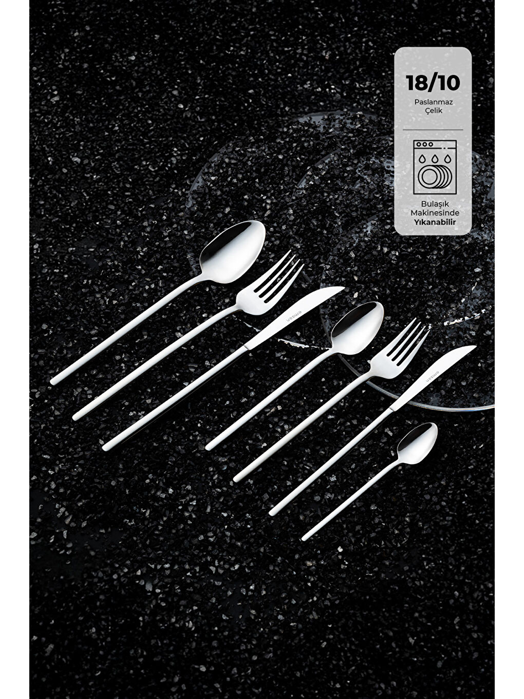 Gri Lora 84 Parça 12 Kişilik Kutulu Çatal Kaşık Bıçak Takımı