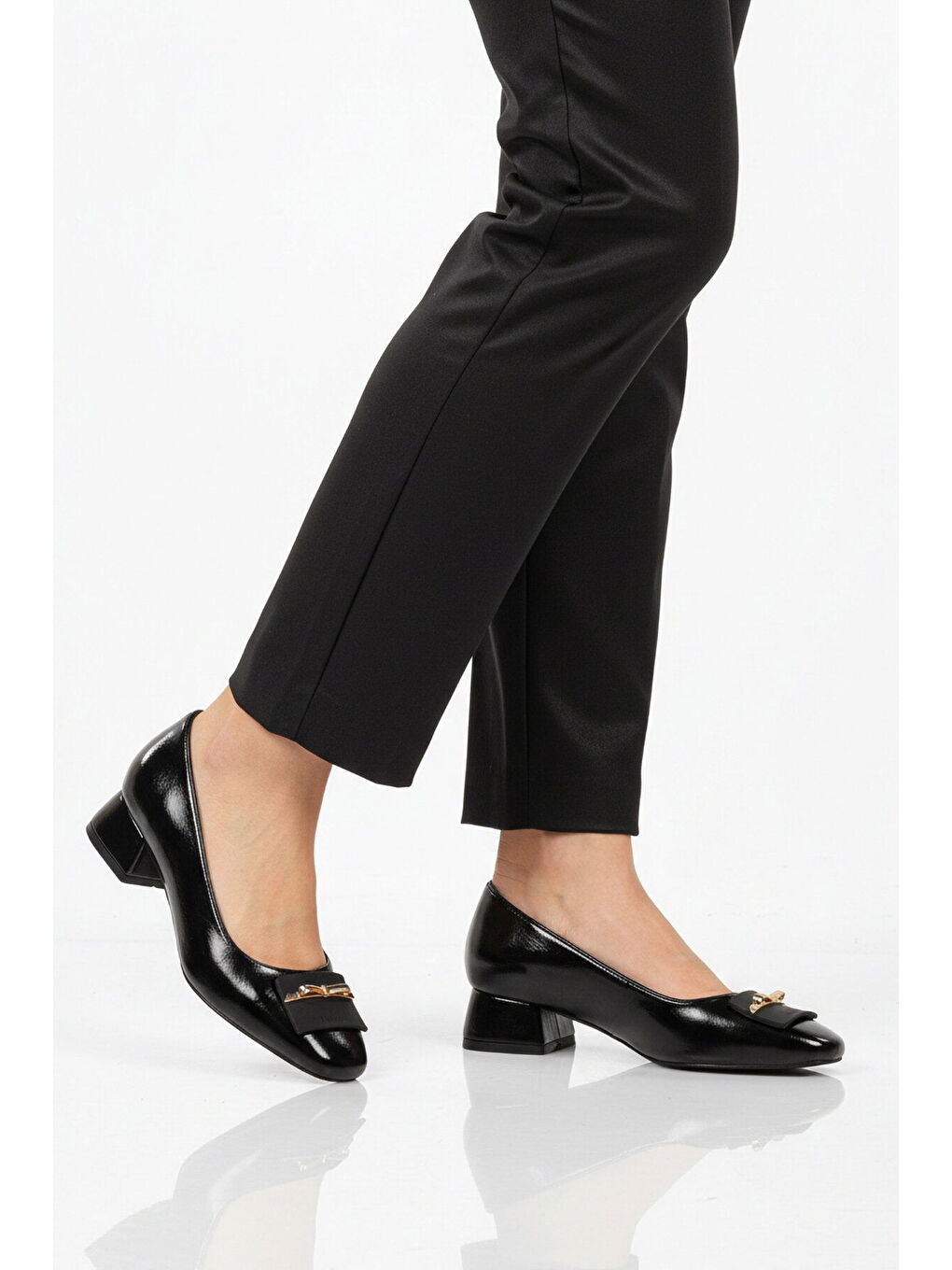 Siyah Geniş Kalıp Kadın Topuklu Abiye Ayakkabı 608420 Z