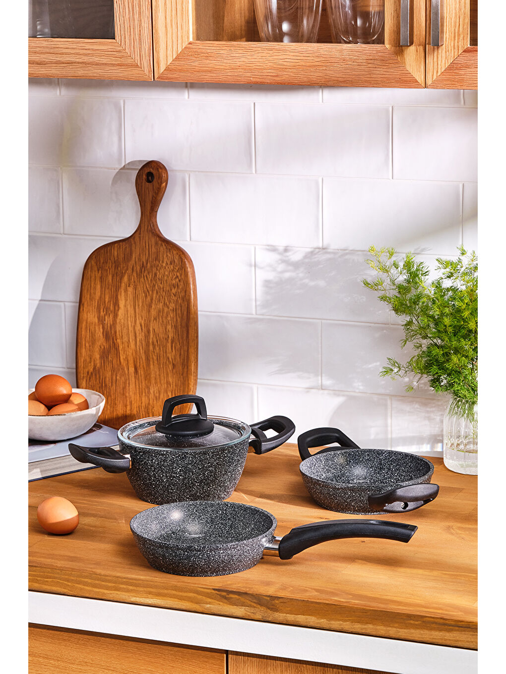 Gri Luna 4 Parça Midi Tencere Seti