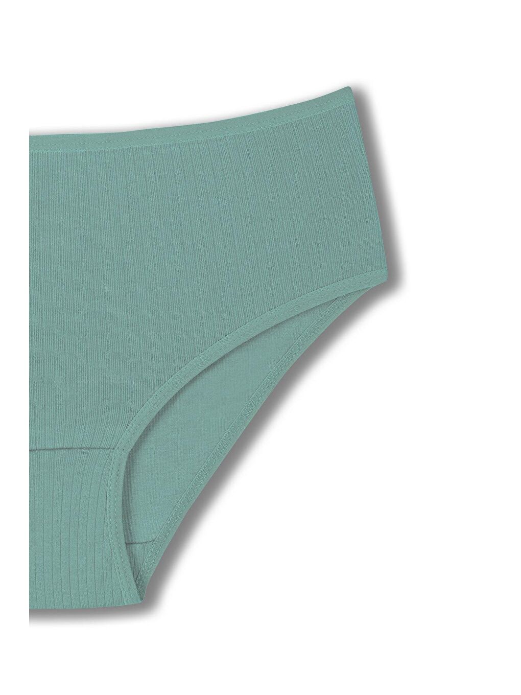 Gri Pamuklu Fitilli Yüksek Bel Büyük Beden Kadın Külot 2'li-4