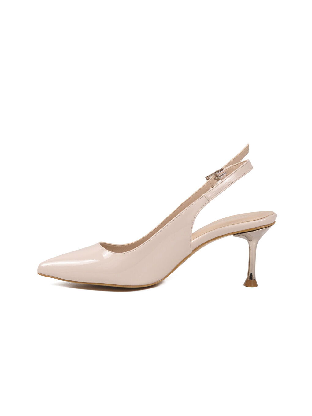 Bej Rugan Geniş Kalıp İnce Topuklu Kadın Abiye Ayakkabı 653122 Z-3