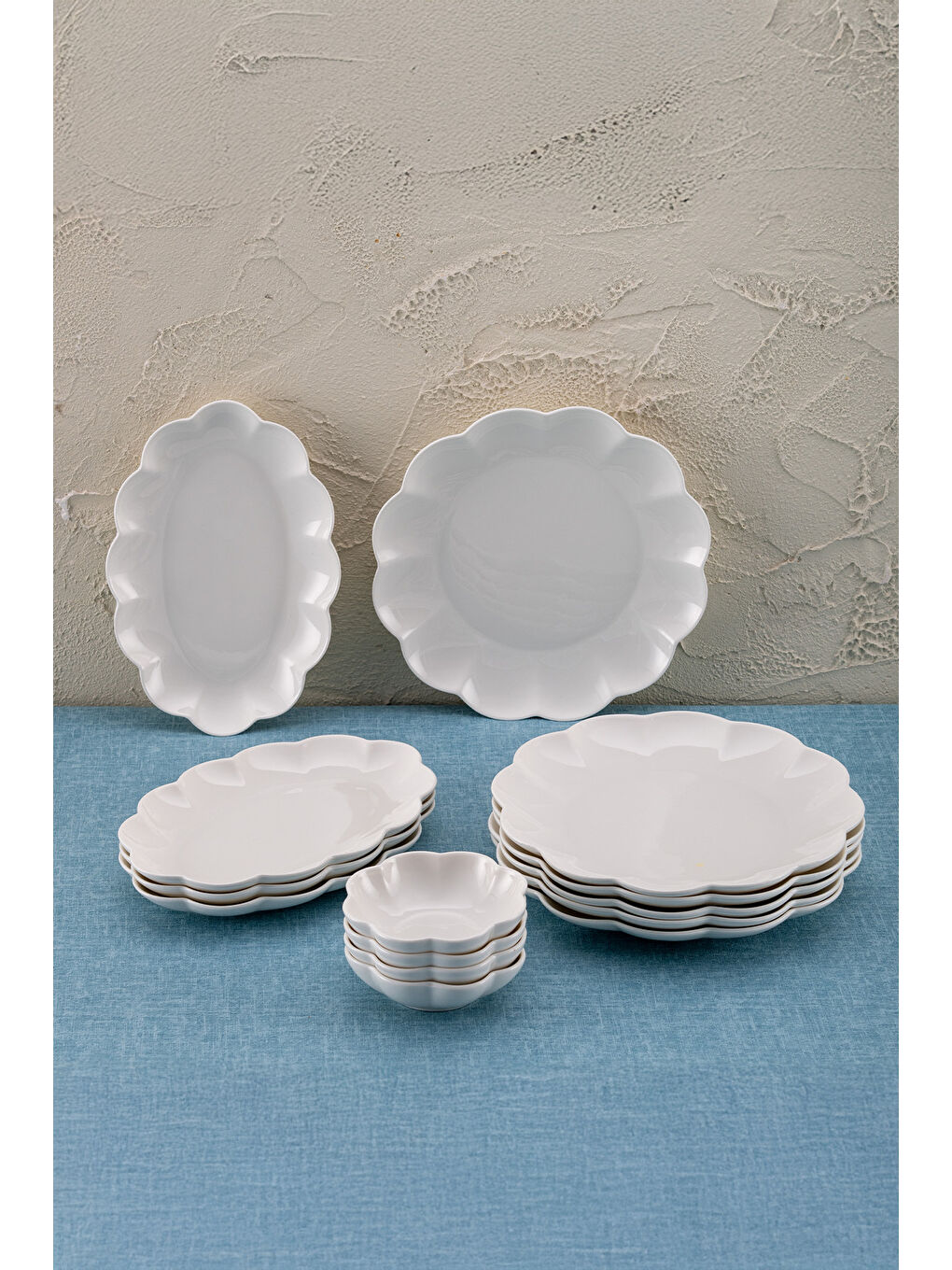 Beyaz Gonca 14 Parça 6 Kişilik Kahvaltı Takımı