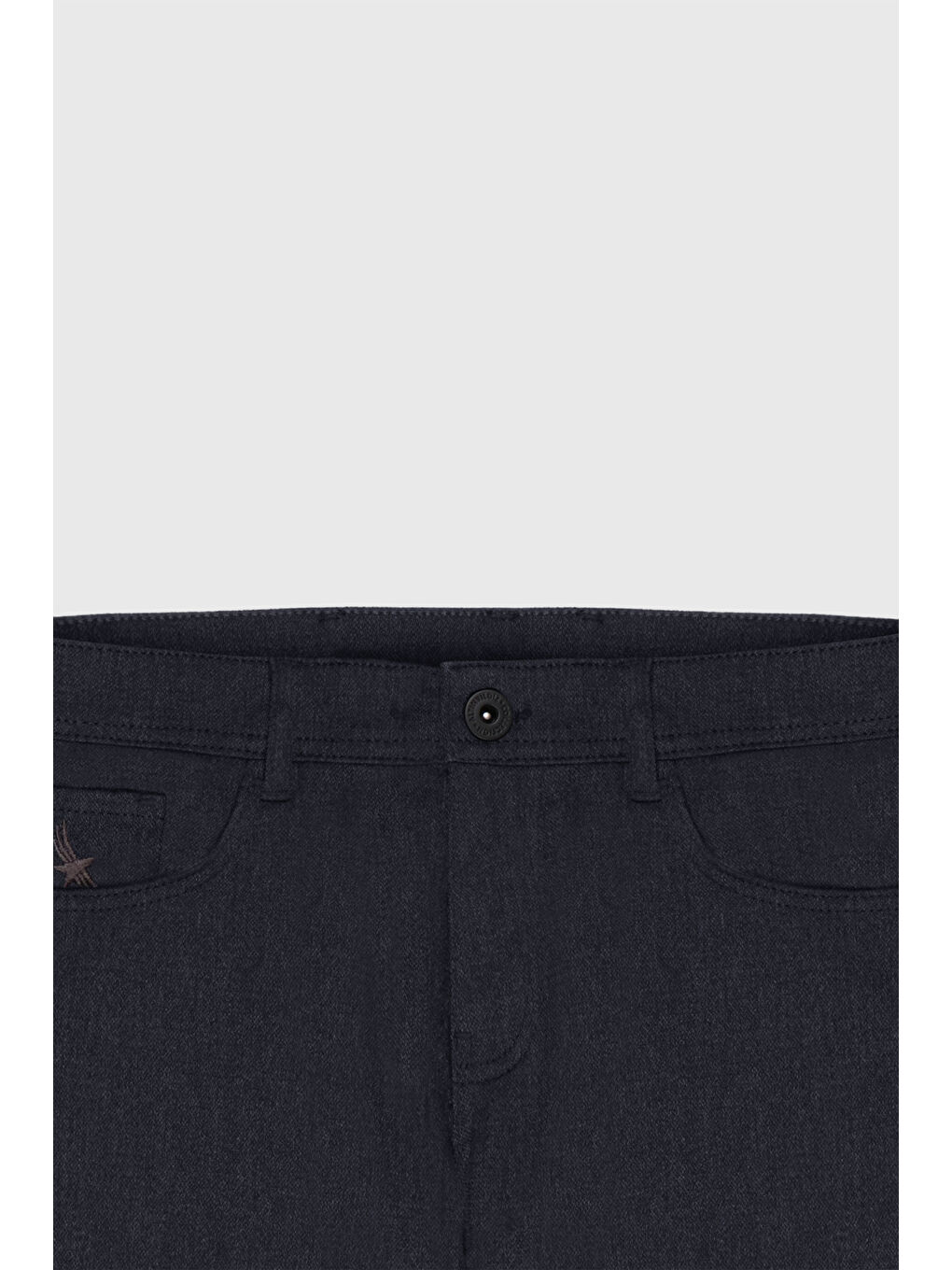 Erkek Lacivert Pamuklu Slim Fit Dar Kesim 5 Cep Armürlü Esnek Casual Pantolon-7