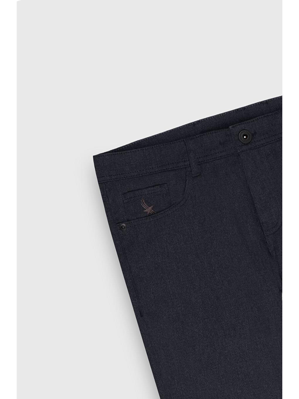 Erkek Lacivert Pamuklu Slim Fit Dar Kesim 5 Cep Armürlü Esnek Casual Pantolon-8