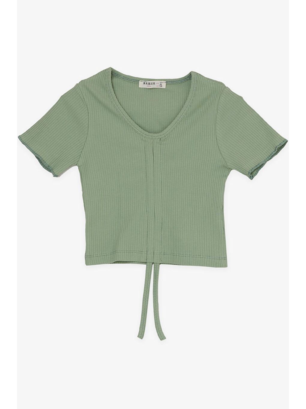 Turkuaz Kız Çocuk İspanyol Paça Taytlı Crop Takım Mint Yeşili (5-10 Yaş)-2