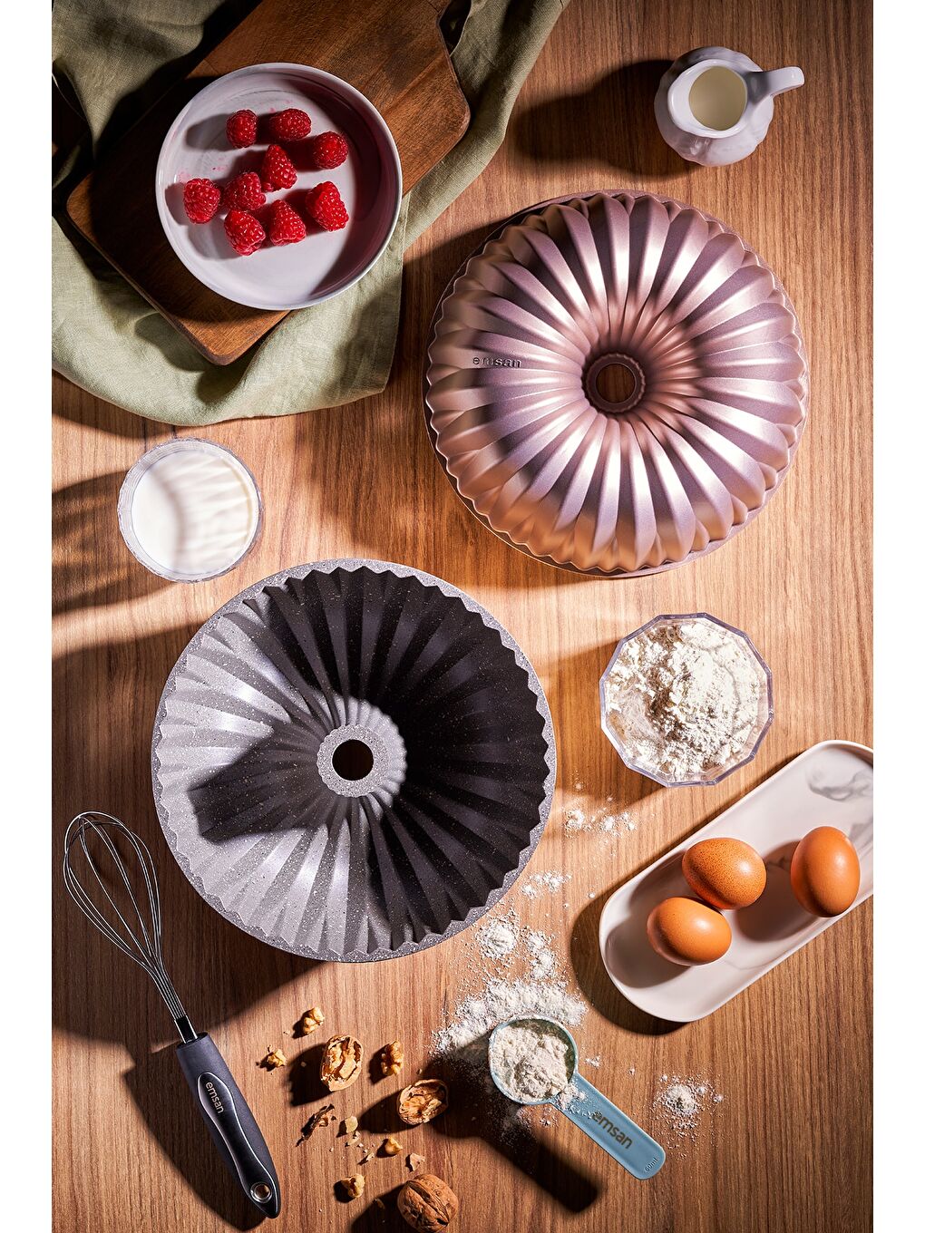 Pembe Griss Hardstone Döküm Kek Kalıbı Golden Pink 24 cm