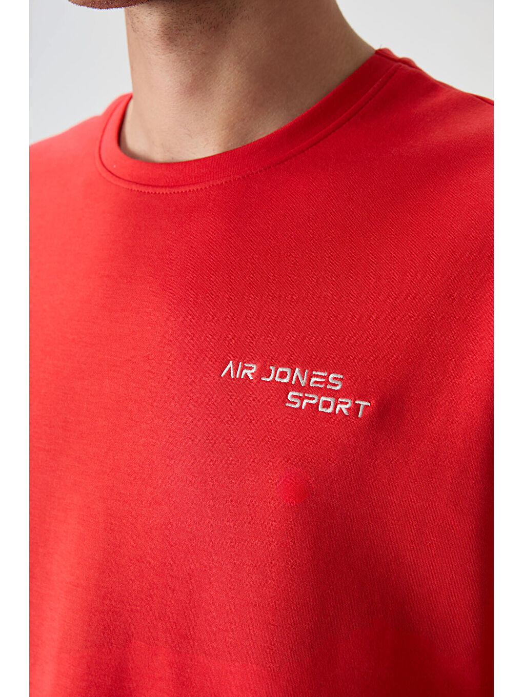 Kırmızı Lacivert Pamuklu Kalın Yumuşak Dokulu  Fit Nakışlı Erkek Eşofman Takım - 85252-2