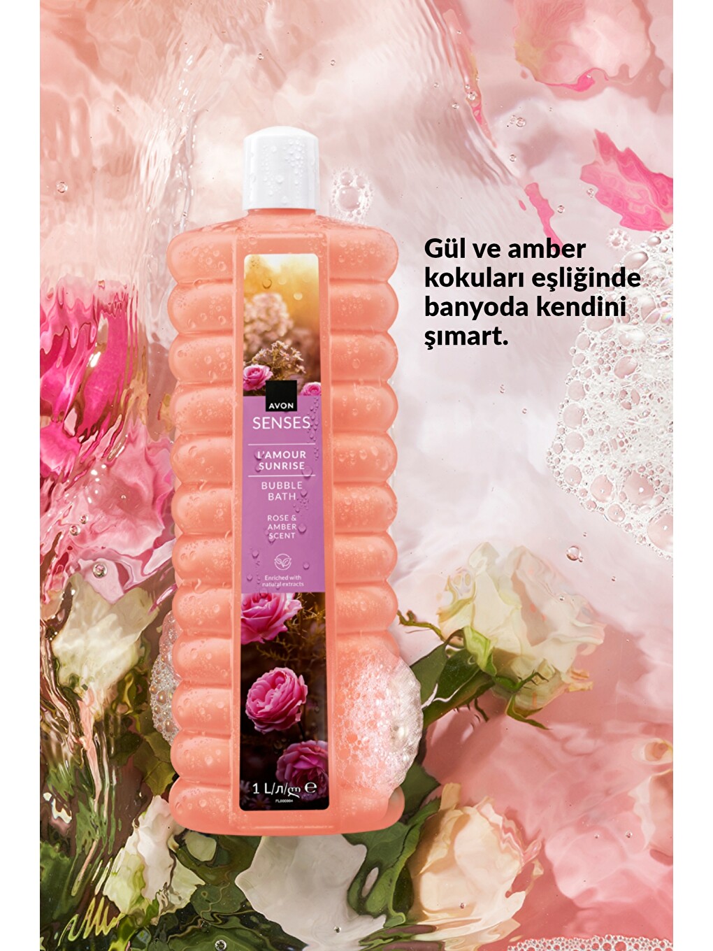 L'Amour Sunrise Gül ve Kehribar Kokulu Banyo Köpüğü 1 Lt.-3