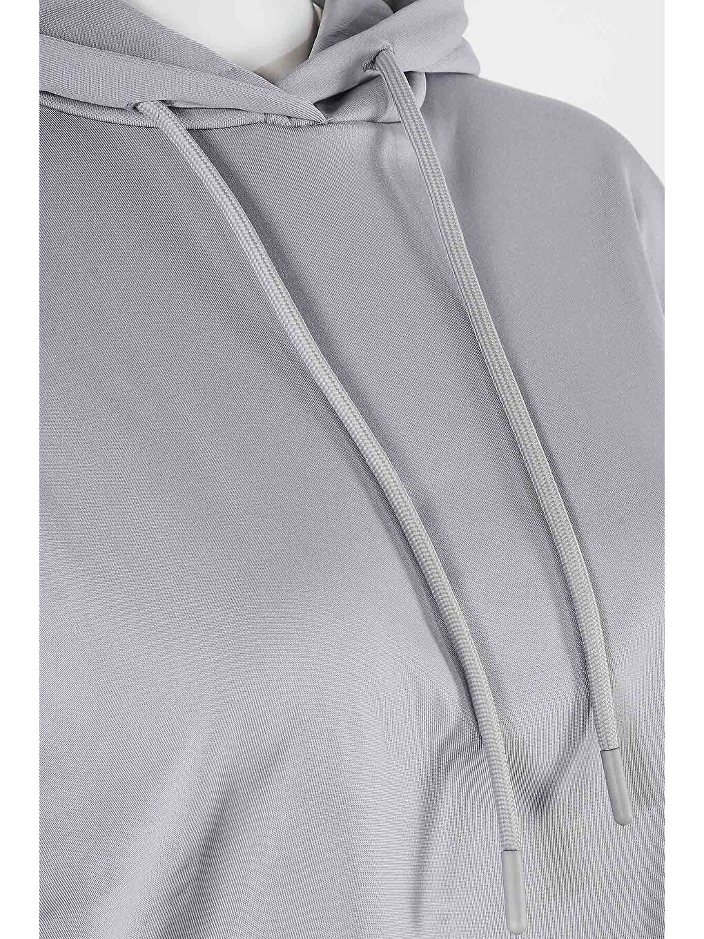 Gri Start Kapüşonlu Oversize Sweatshirt-1