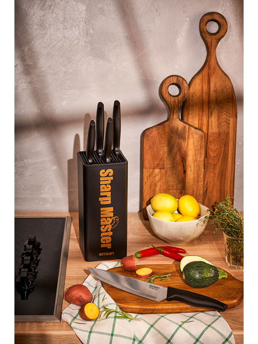 Siyah Sharp Master 6 Parça Bıçak Seti