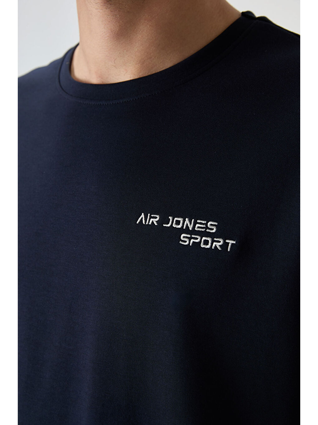 Lacivert Pamuklu Kalın Yumuşak Dokulu  Fit Nakışlı Erkek Eşofman Takım - 85252-2