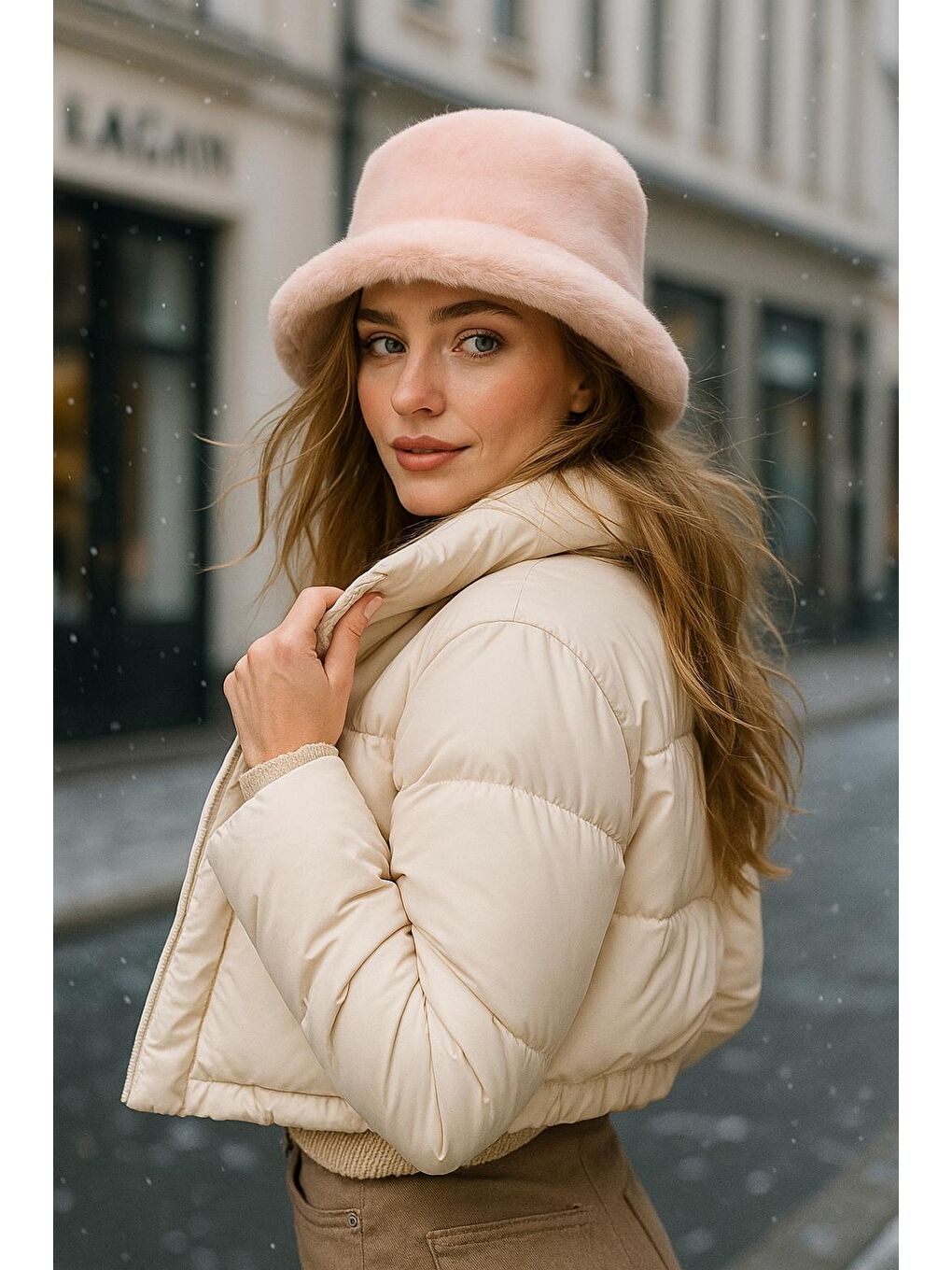 Pelüş Ayarlanabilir Pembe Bucket Kalpak Şapka-bere Spk1142-5