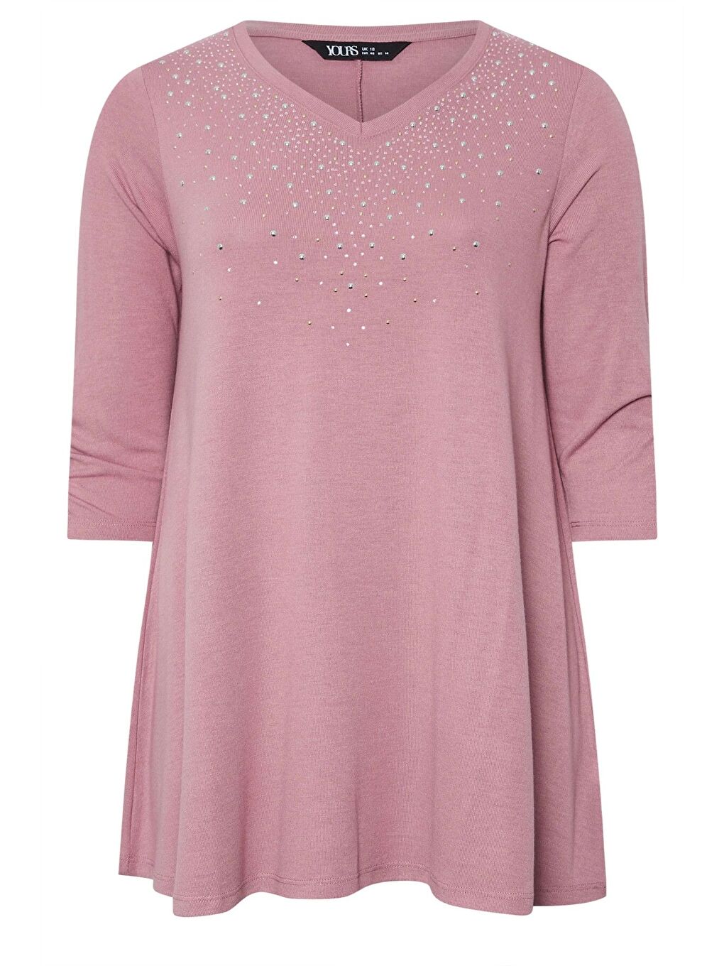 Pembe Büyük Beden V Yakası Taş İşlemeli Kolları Büzgülü Bluz 322296-5