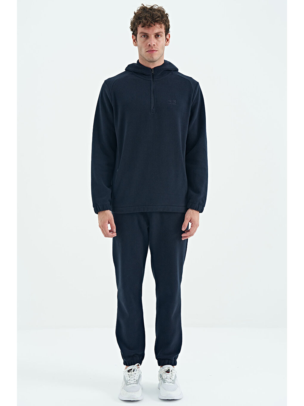 Hektor Lacivert Kapüşonlu Polar Erkek Eşofman Takım - 85227-1