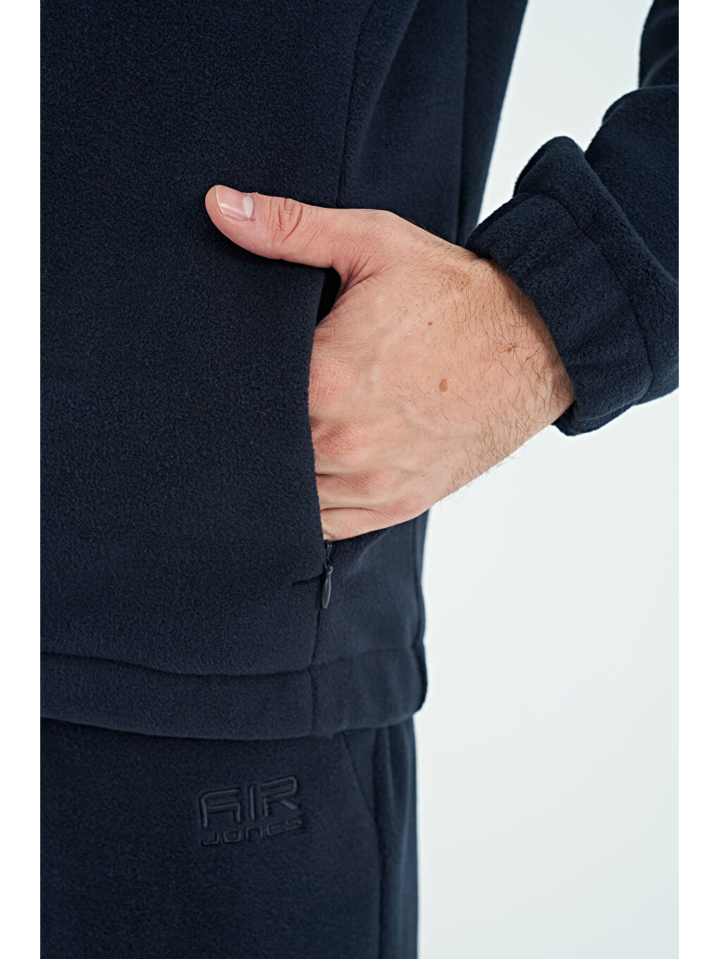 Hektor Lacivert Kapüşonlu Polar Erkek Eşofman Takım - 85227-3