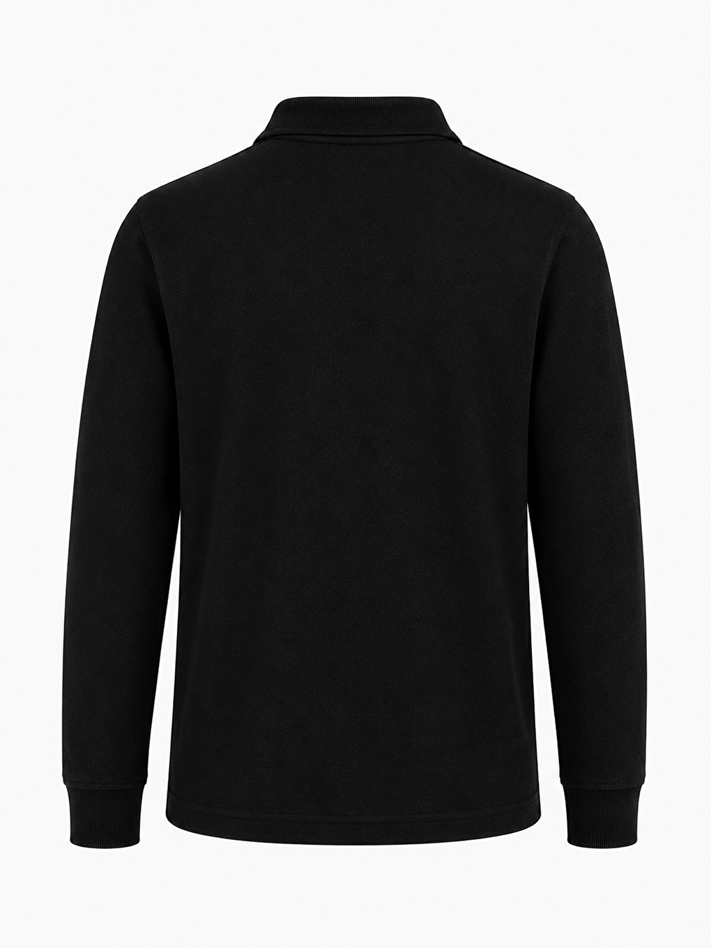 Siyah Kids Polo Yaka Basic Uzun Kollu Unisex Erkek Çocuk Tişört-2
