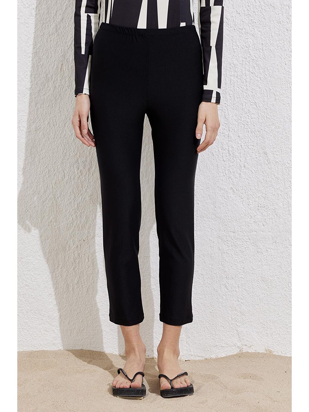 Tesettür Mayo Boru Paça Pantolon Siyah-3