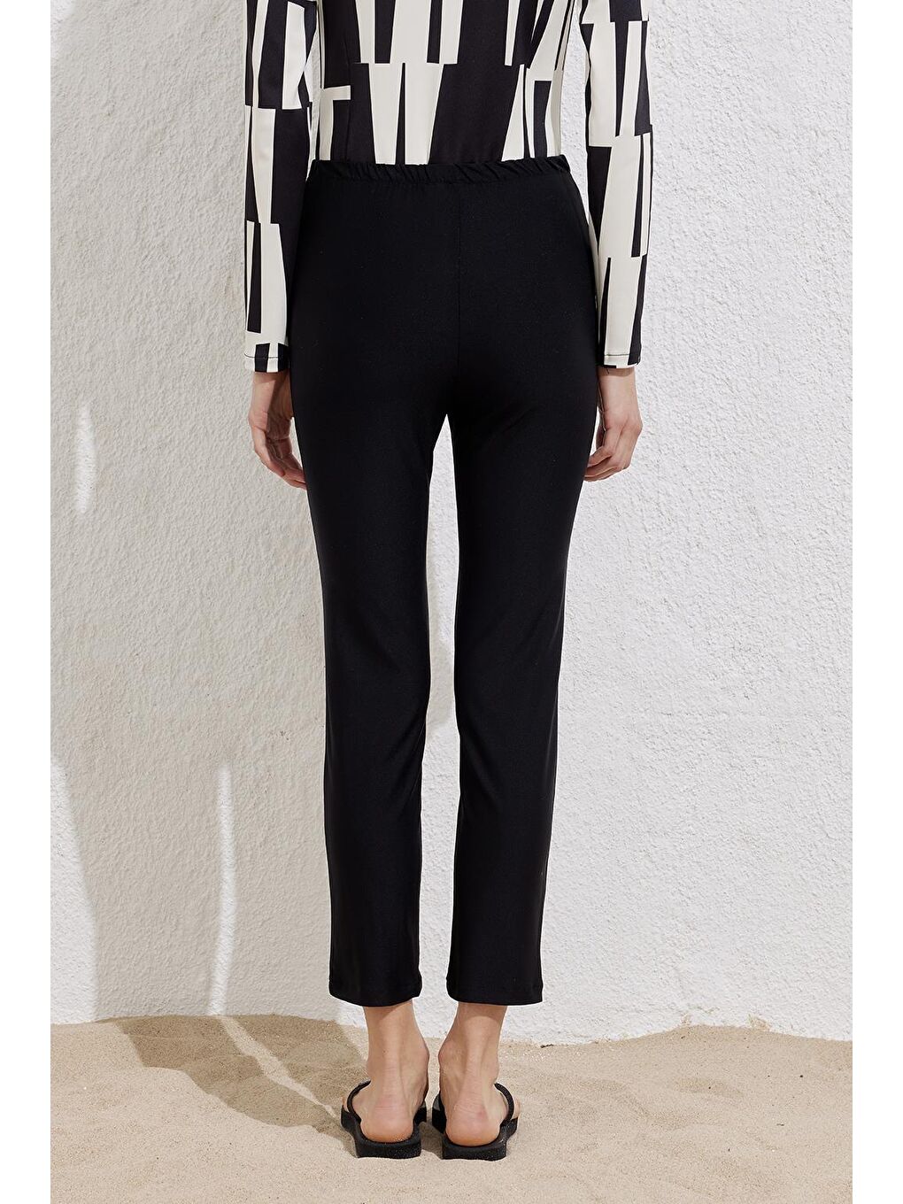 Tesettür Mayo Boru Paça Pantolon Siyah-6