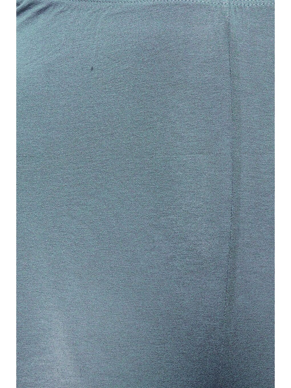 Gri Büyük Beden Vücudu Saran Elastanlı Streç Tayt 143596-5