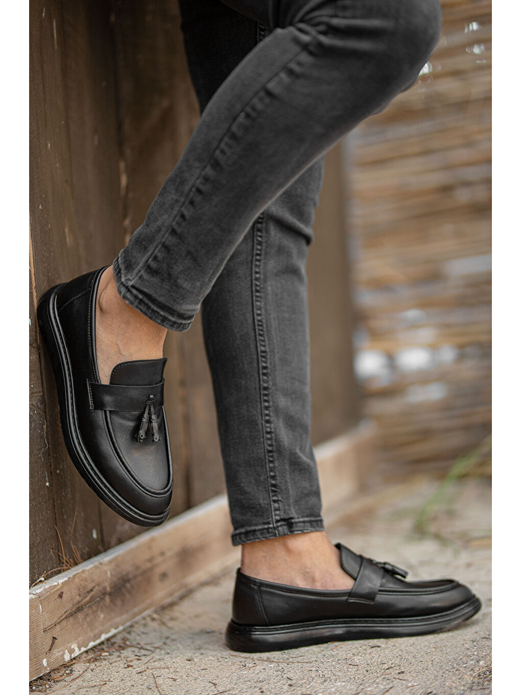 Siyah D0230 Günlük Ortopedik Erkek Klasik  Ayakkabı-3