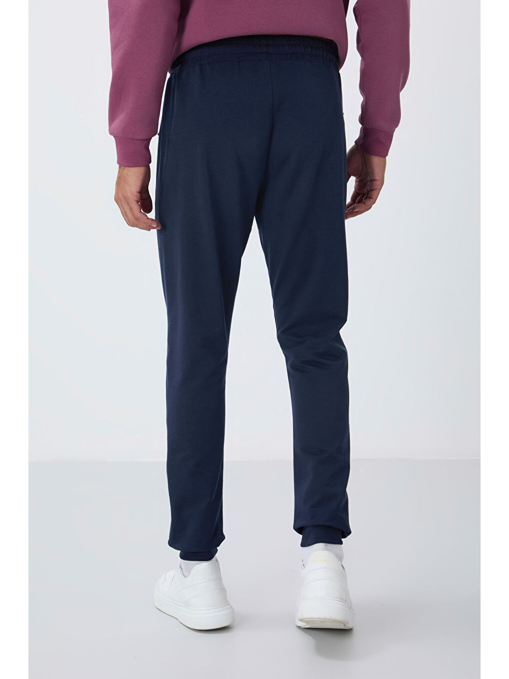 İndigo Fermuar Cepli Standart Kalıp Erkek Jogger Eşofman Altı- 84651-4