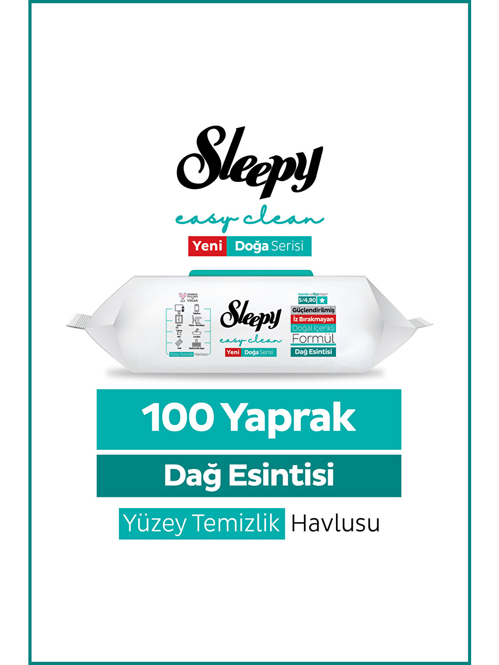 Mountain Yüzey Temizlik Havlusu Mendili Dağ Esintisi 100 Yaprak