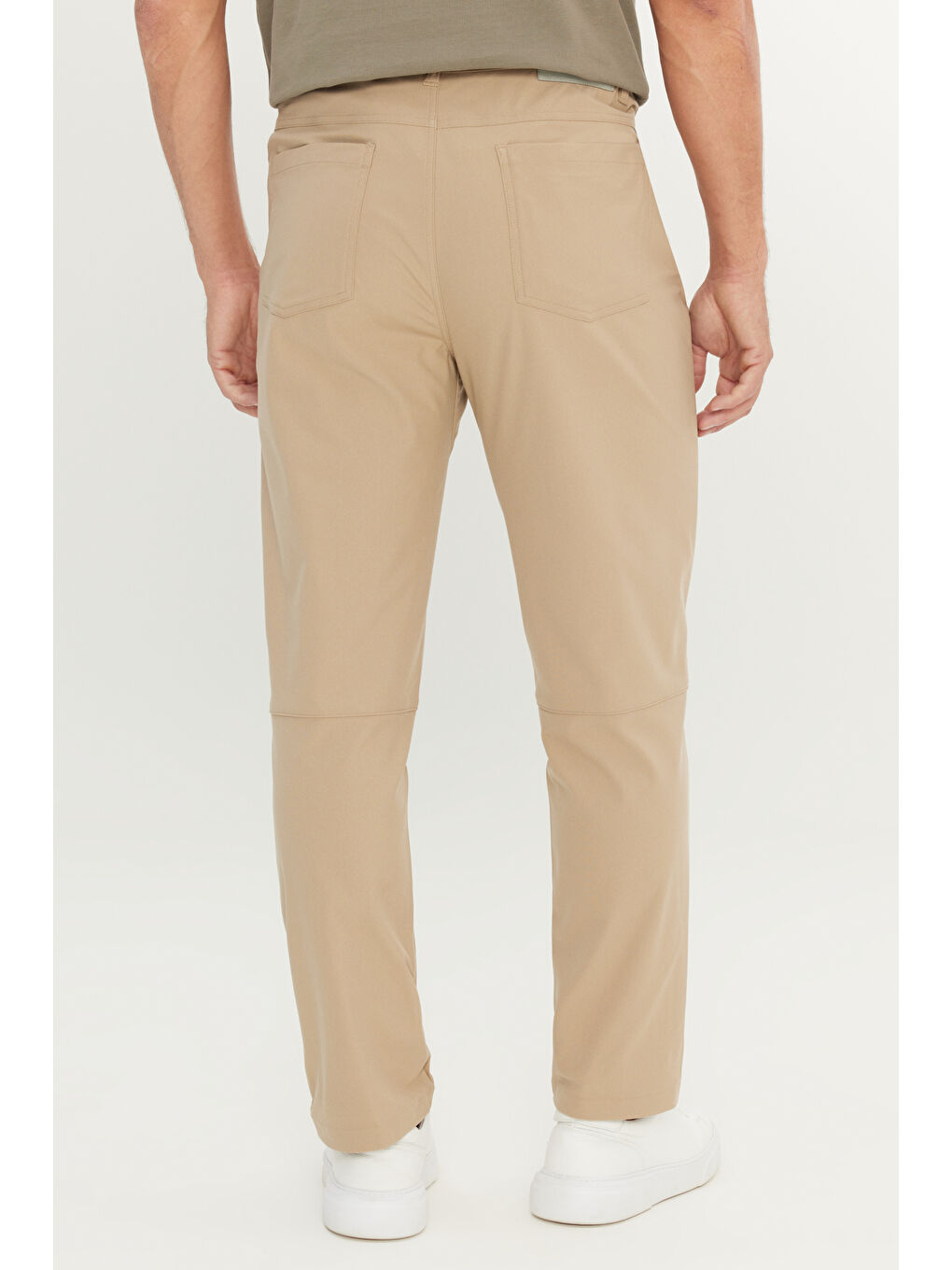 Erkek Bej 360 Her Yöne Esneyen Slim Fit Dar Kesim 5 Cep Casual Pantolon-5