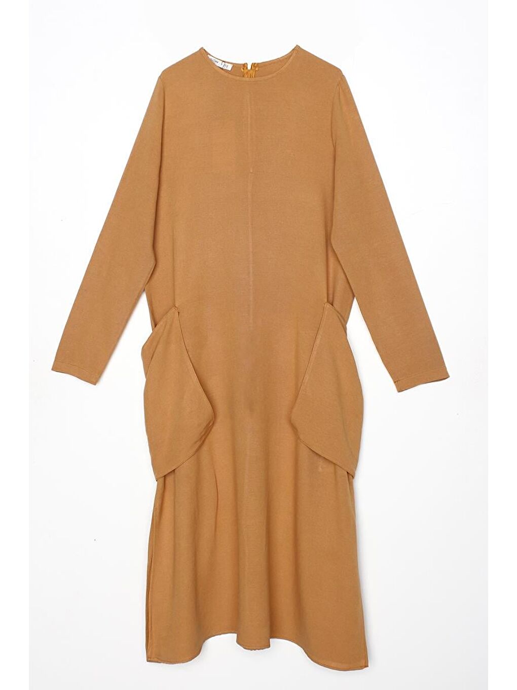 Sarı Hardal Yanları Cepli Salaş Keten Tunik-5