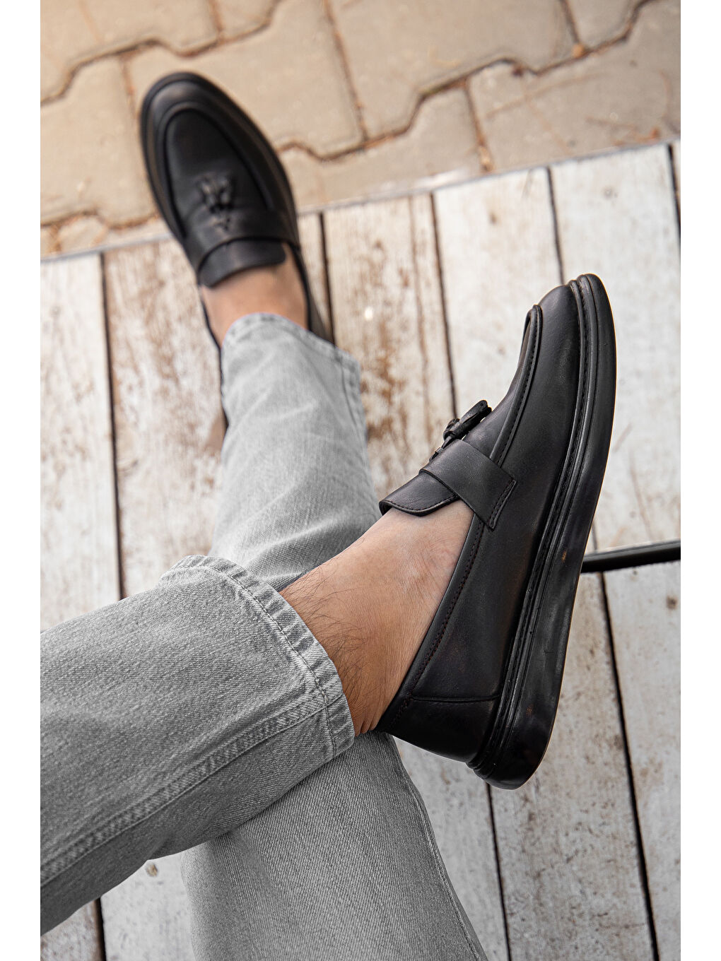 Siyah D0230 Günlük Ortopedik Erkek Klasik  Ayakkabı-7