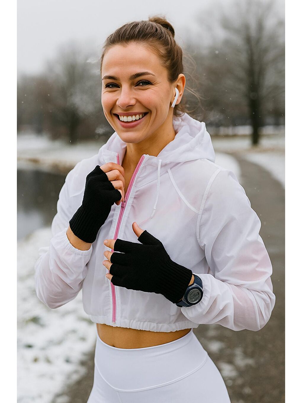 Unisex Kesik Yarım Parmaklı Siyah Eldiven Eld02