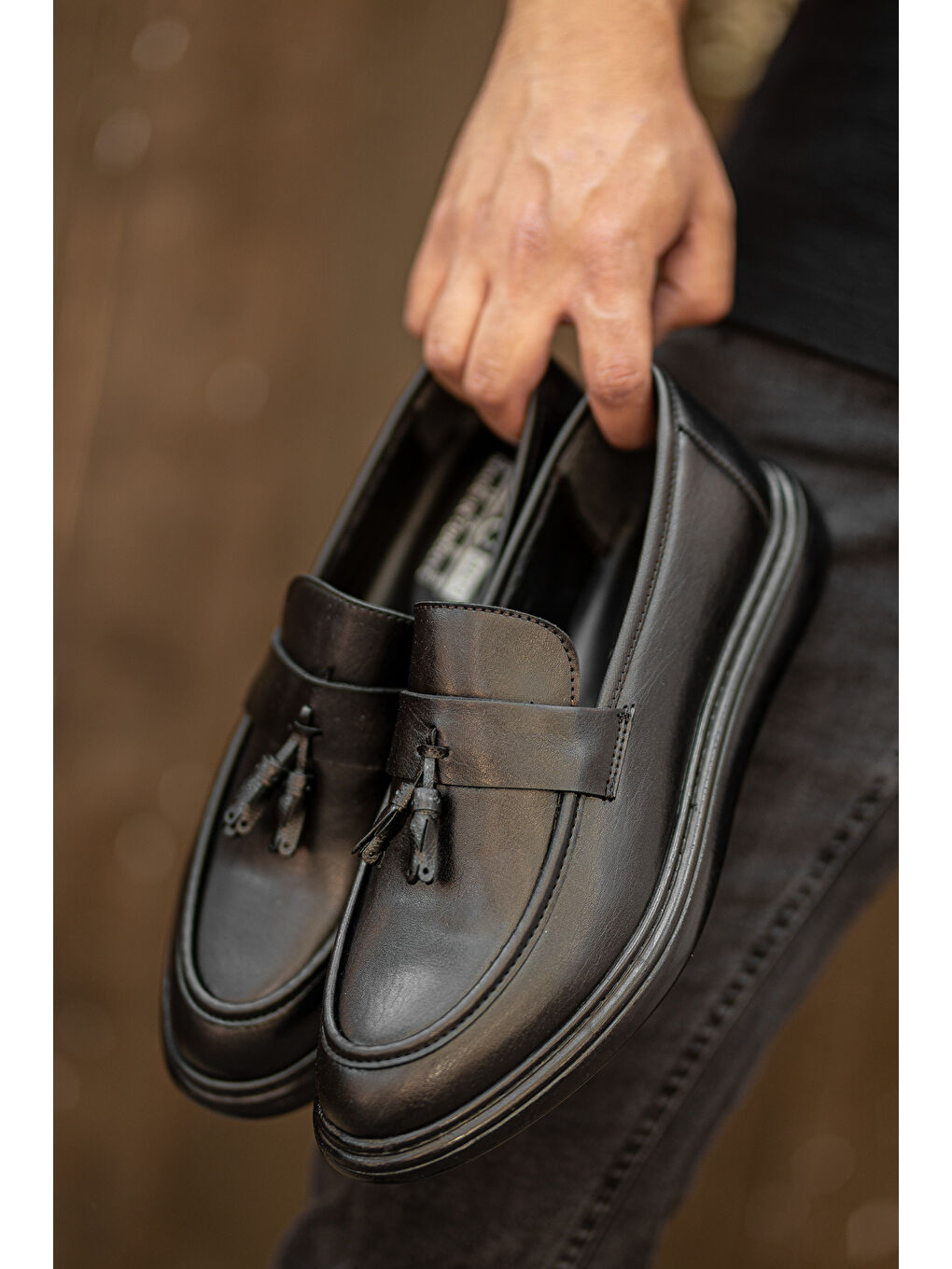 Siyah D0230 Günlük Ortopedik Erkek Klasik  Ayakkabı-9