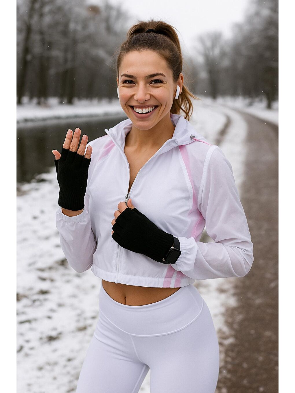 Unisex Kesik Yarım Parmaklı Siyah Eldiven Eld02-1