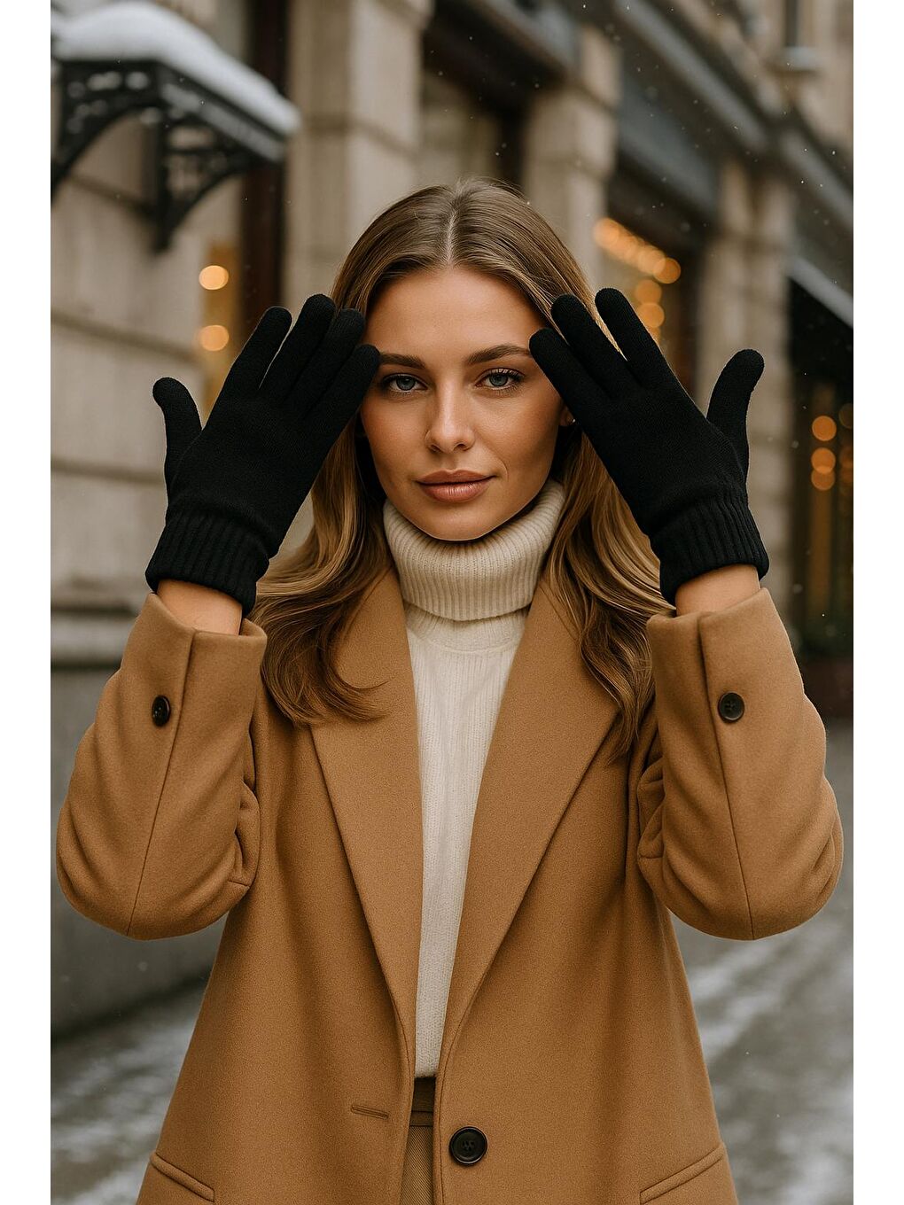 Unisex Siyah Örme Eldiven Eld01-2