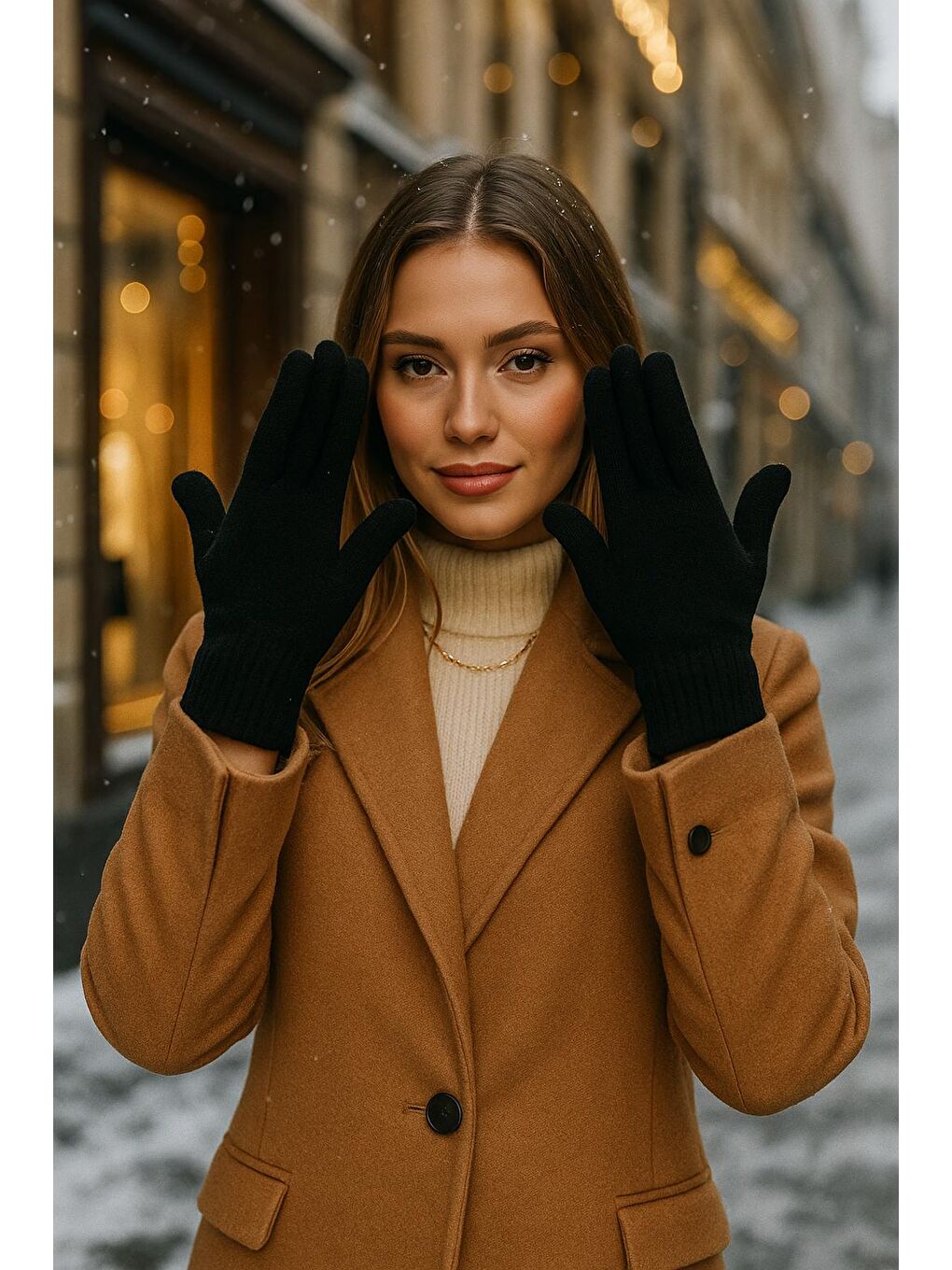 Unisex Siyah Örme Eldiven Eld01-3