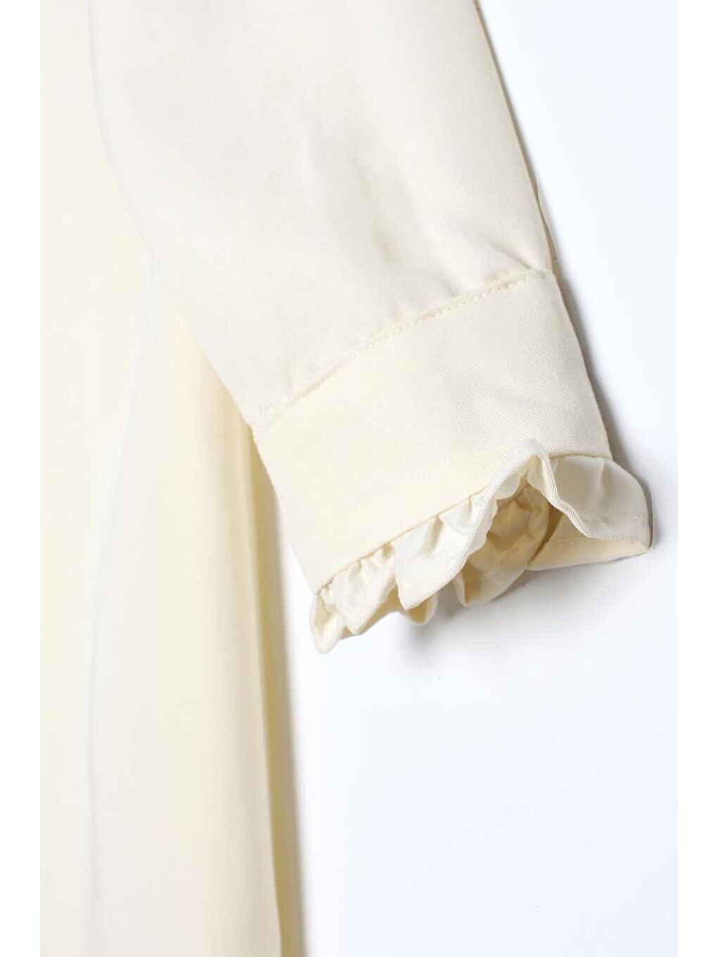 Ekru-Fırfır Detaylı Tunik-5