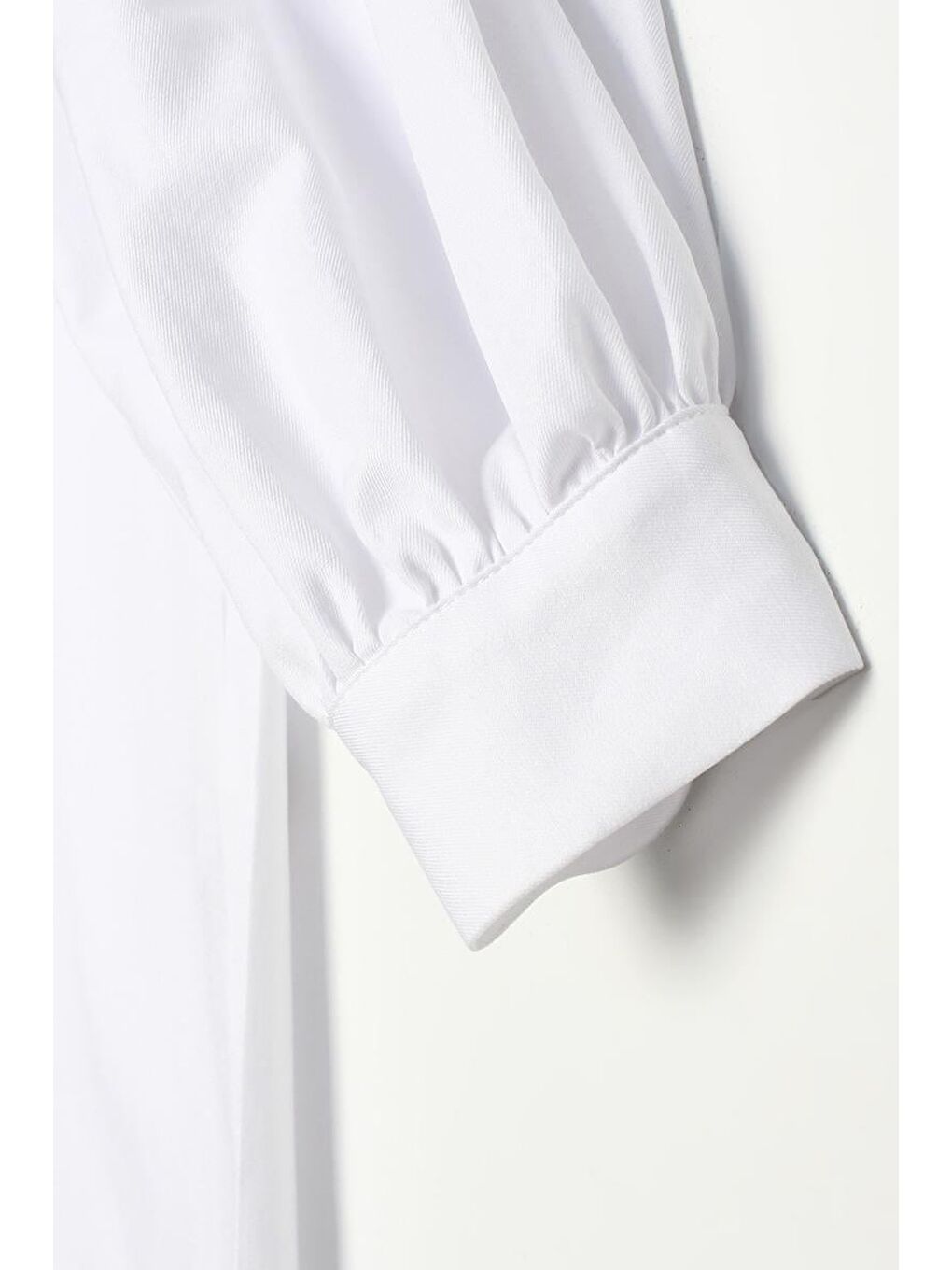 Beyaz Omuz Pile Detaylı Balon Kol Tunik-5