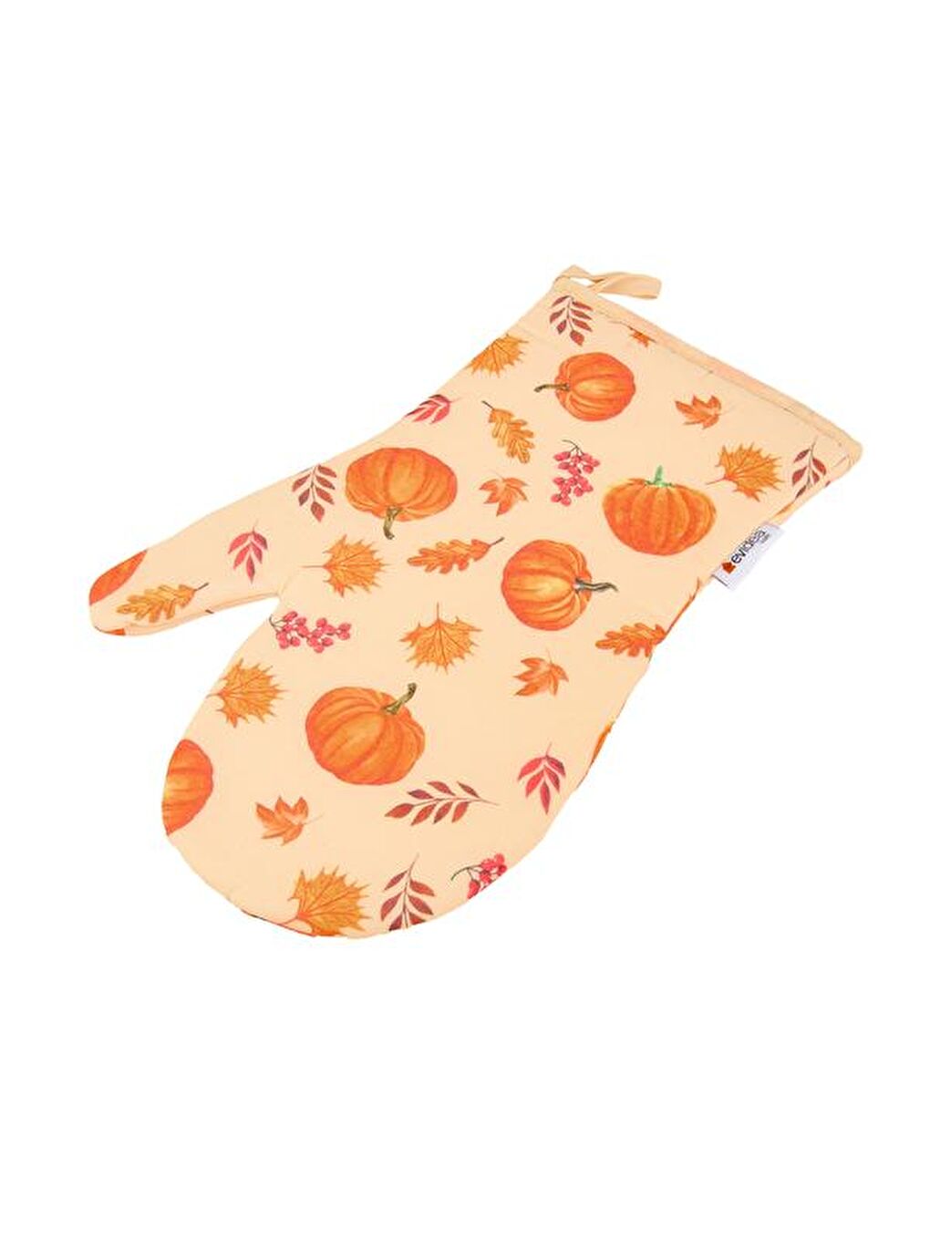 Soft Bal Kabağı Desenli Fırın Eldiveni - Turuncu - 26x18 cm-3