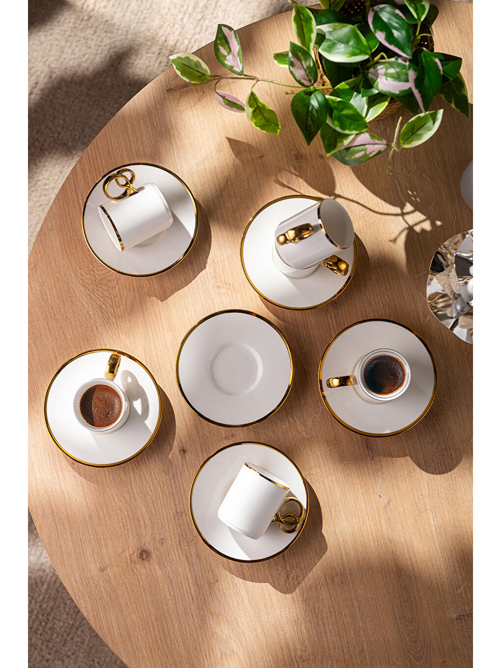 Sarı Wedding 90 ml 6'lı Kahve Fincan Takımı