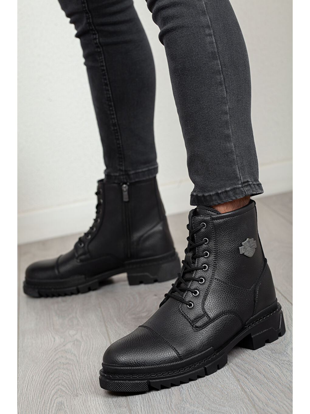 Siyah D114 Ürün Erkek Kışlık Soğuk Geçirmez Ortopedik Bot-5