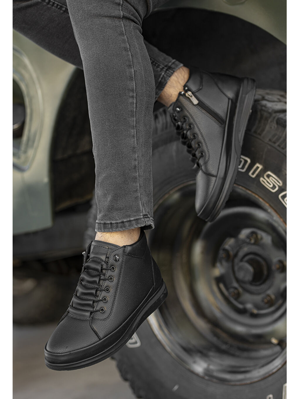 Siyah D877 Soğuk Geçirmez Erkek Bot-5