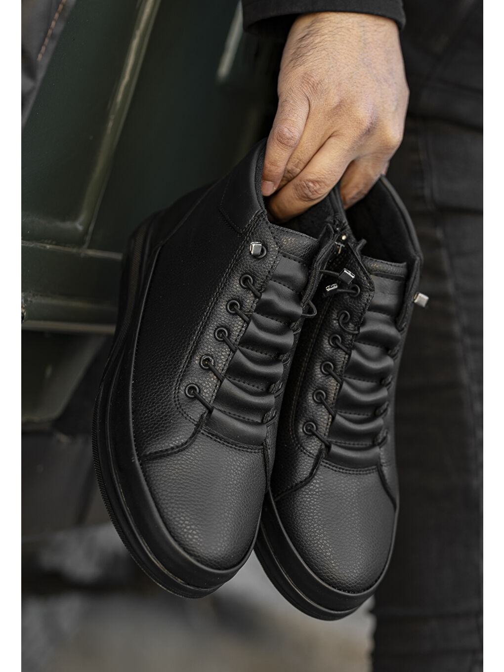 Siyah D877 Soğuk Geçirmez Erkek Bot-7