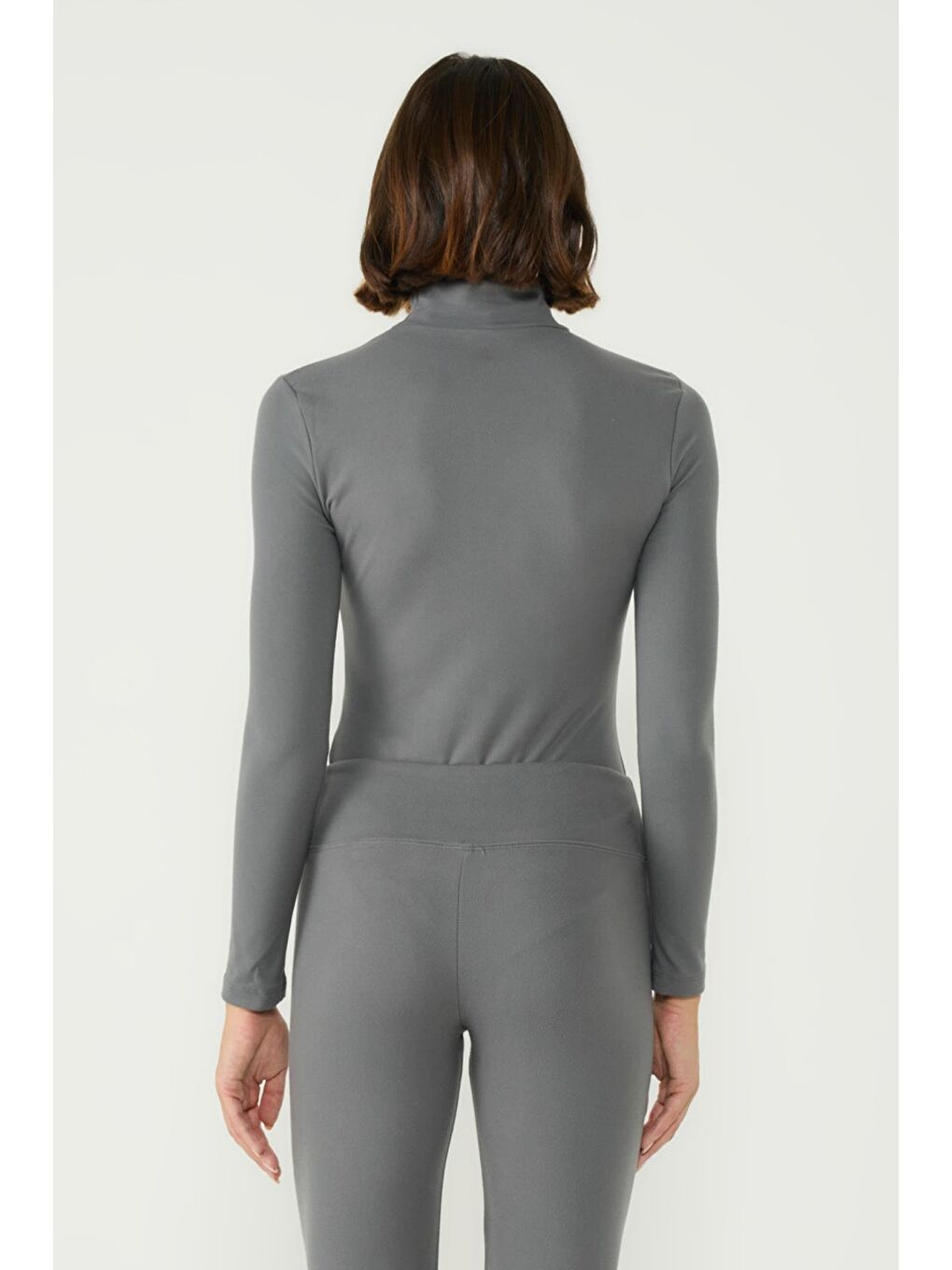 Gri Kadın Yakalı Çıtçıtlı Termal Body 405155 / 409004 Füme-5