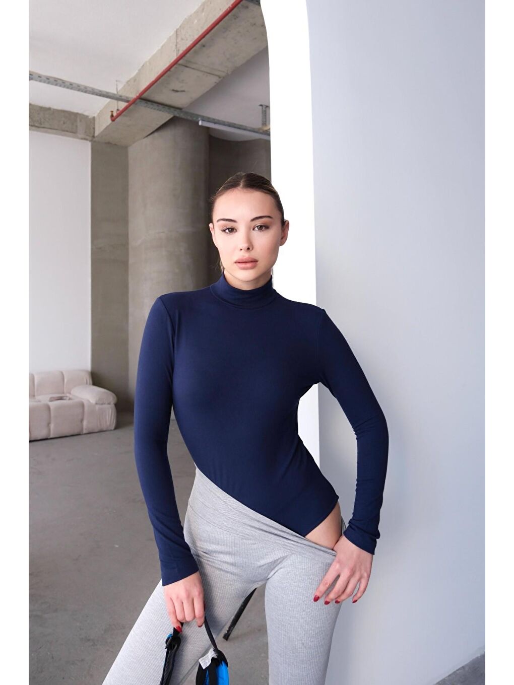 Kadın Yakalı Çıtçıtlı Termal Body 405155 / 409004 Lacivert