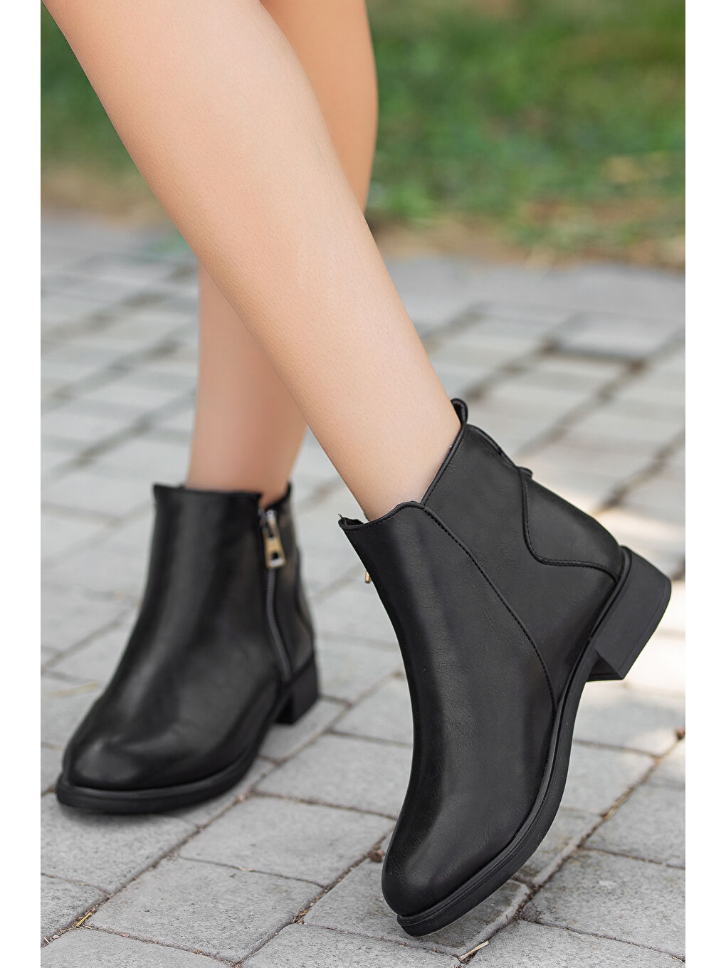 Siyah D404 Soğuk Geçirmez Kışlık Kadın Bot & Bootie-5